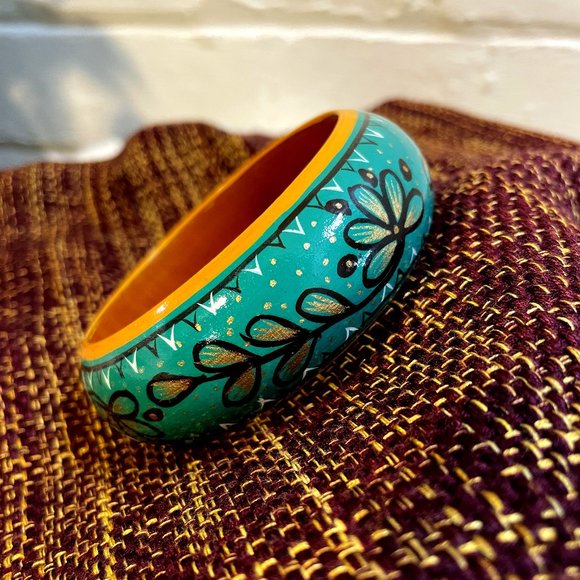Chunky Teal Bangle - Picture 1 of 3